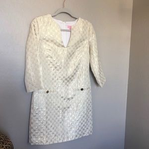 White and gold Lilly Pulitzer Charlene dress